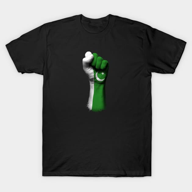 Flag of Pakistan on a Raised Clenched Fist T-Shirt by jeffbartels